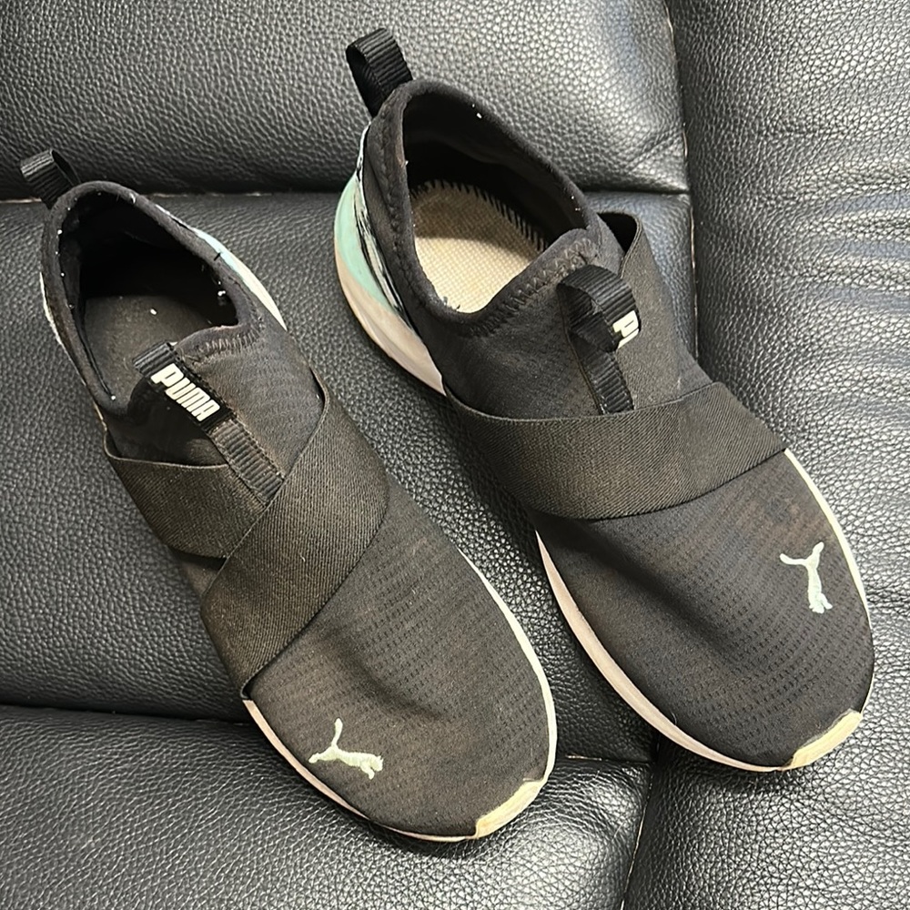 Puma Black Slip-On Sneakers with Sock-Like Fit